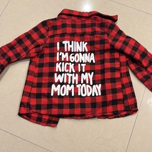 I think I’m going to kick it with my mom today flannel shirt